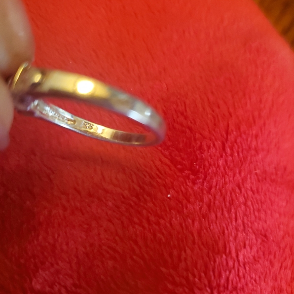 SZ 7   SPARKLING gorgeous Quartz & Rhinestone ring!  Sterling silver mark 925 - Picture 6 of 9